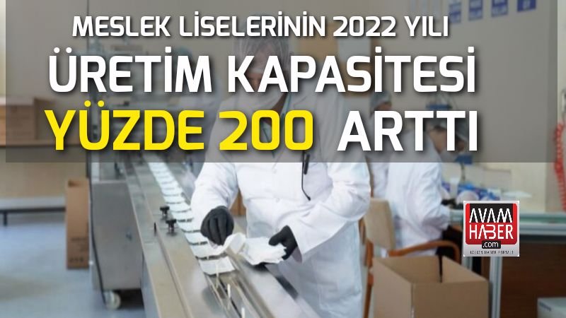 Meslek liselerinin 2022 yılı uretim kapasitesi arttı