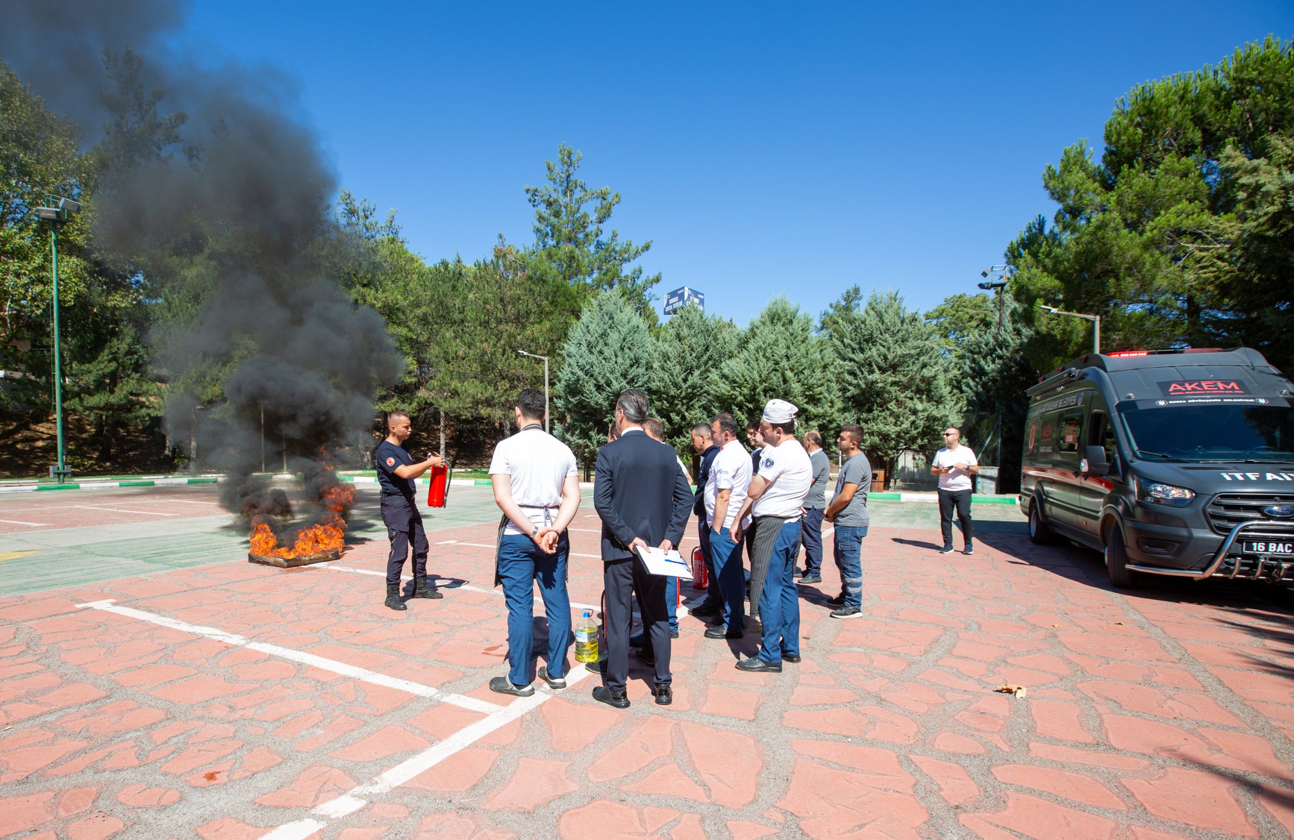 Burfaş tesislerinde yangın tatbikatı