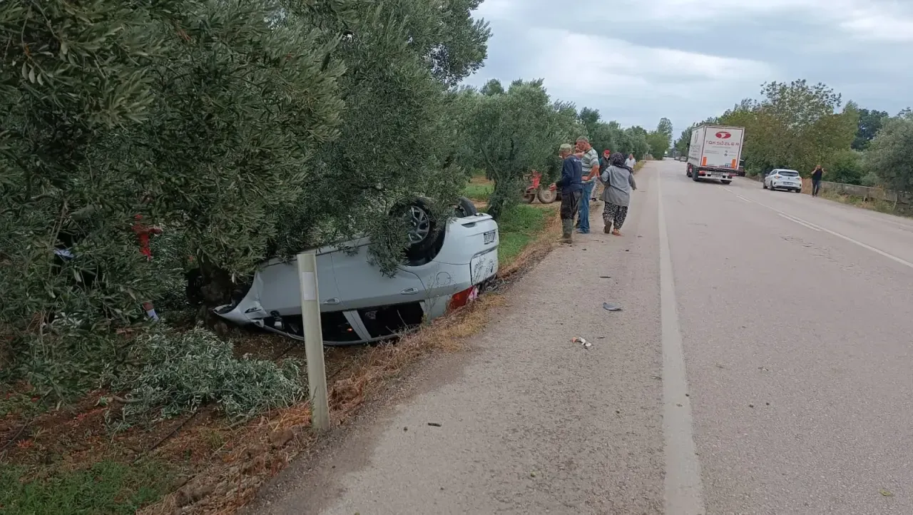 Orhangazi-İznik Yolunda Korkutan Kaza: Otomobil Takla Attı
