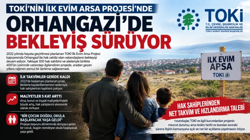 TOKİ’nin İlk Evim Arsa Projesi’nde Orhangazi’de bekleyiş sürüyor