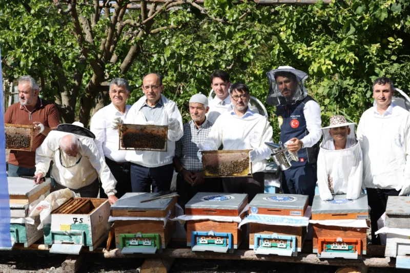 Bursa’da arıcılarla birlikte bal hasadı yapıldı