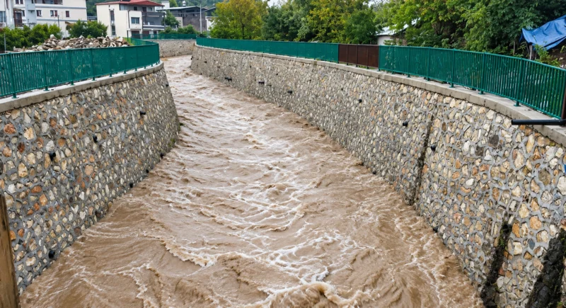 Sölöz Deresi’nde Su Seviyesi Yükseldi: Islah Çalışması Taşkını Önledi